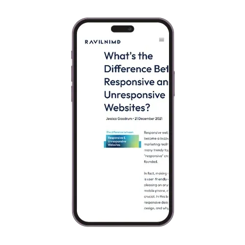 A website breaking on a phone screen